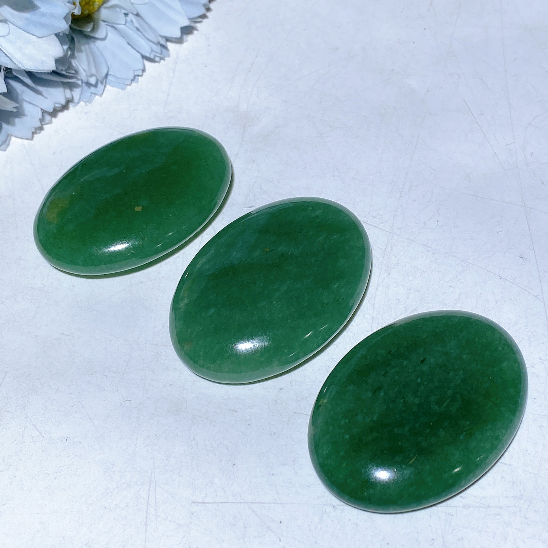 2.0in Green Aventurine Palm Stone for Healing Energy