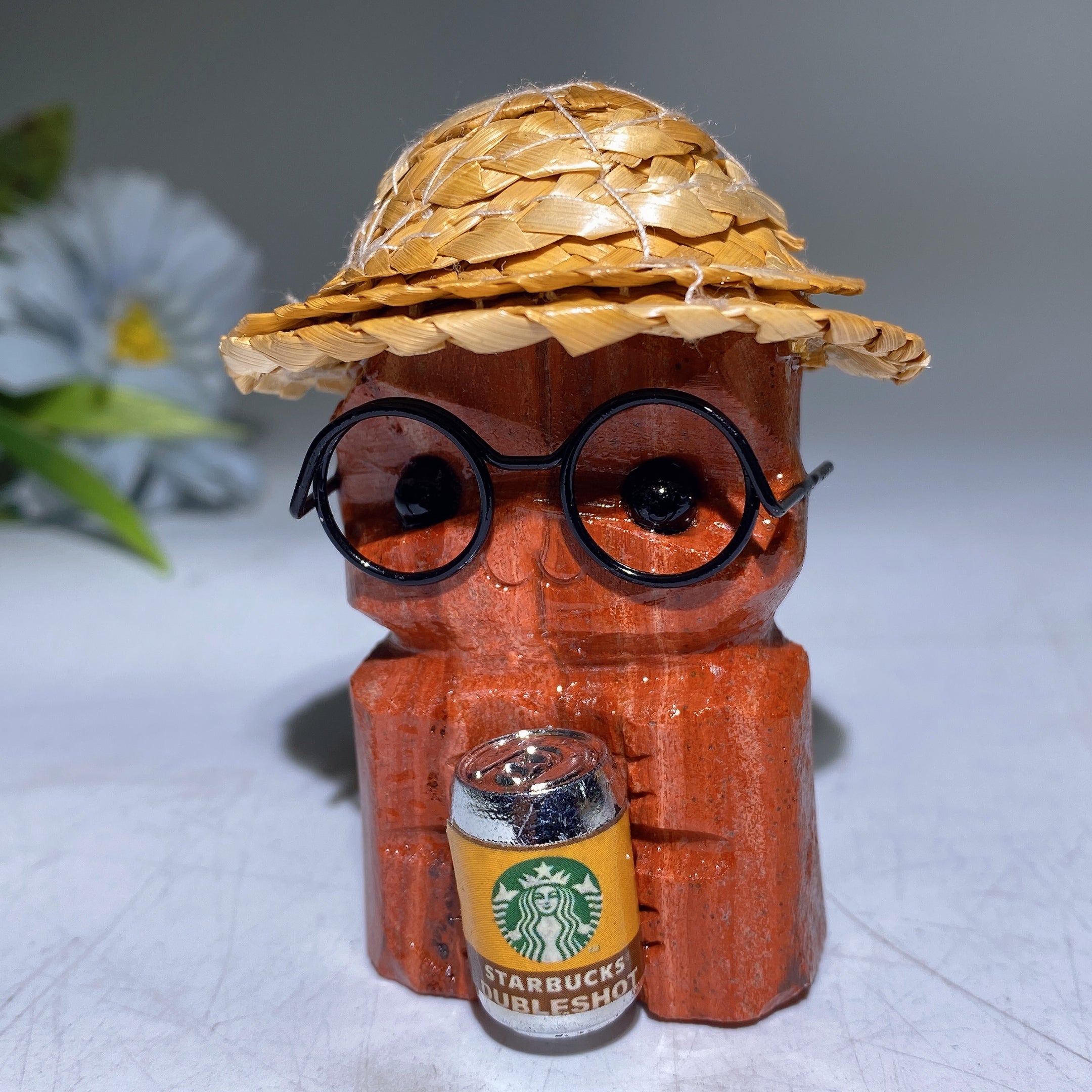 3.9" Crystal Cat Figurine | Mixed Gemstone Healing Carving