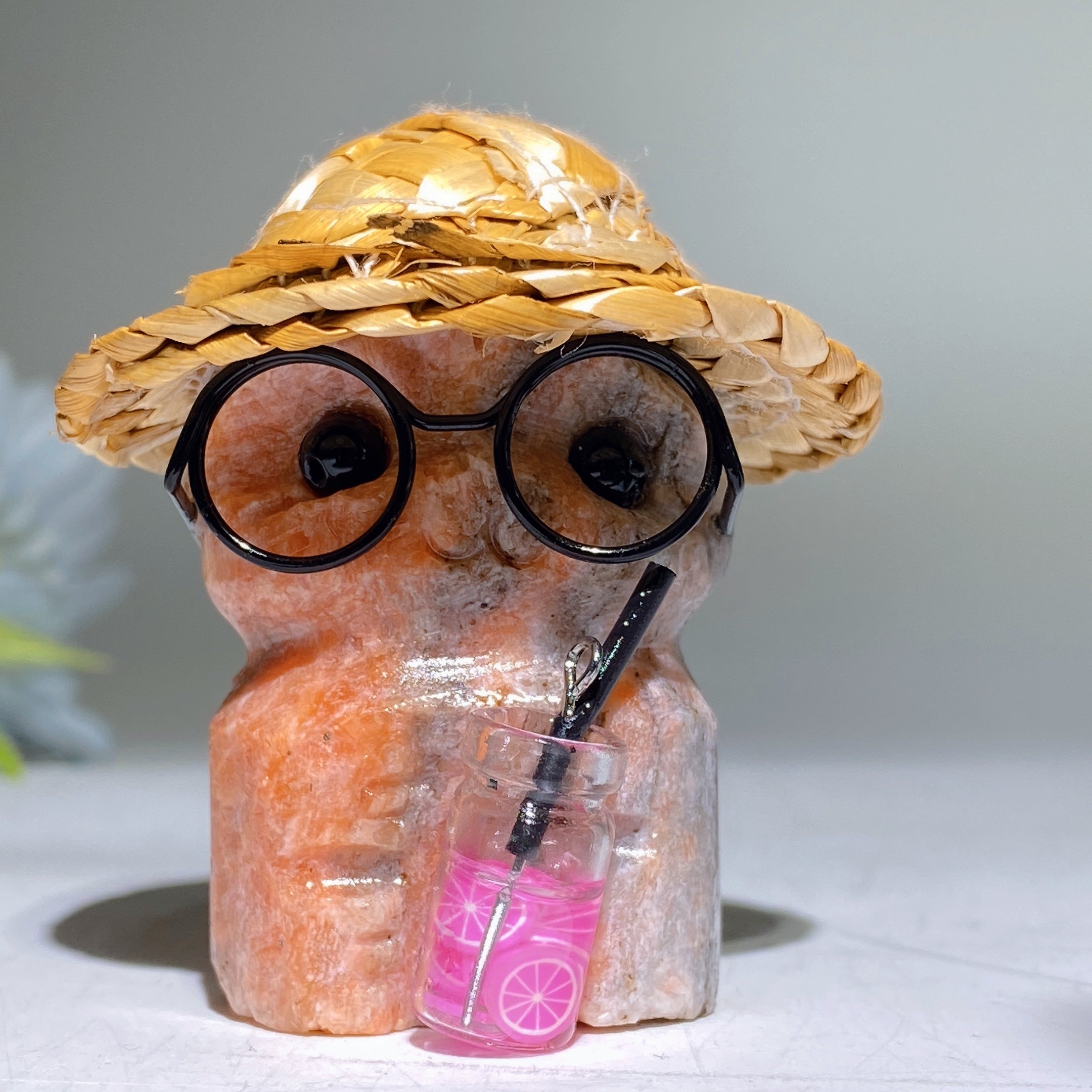 3.9" Crystal Cat Figurine | Mixed Gemstone Healing Carving