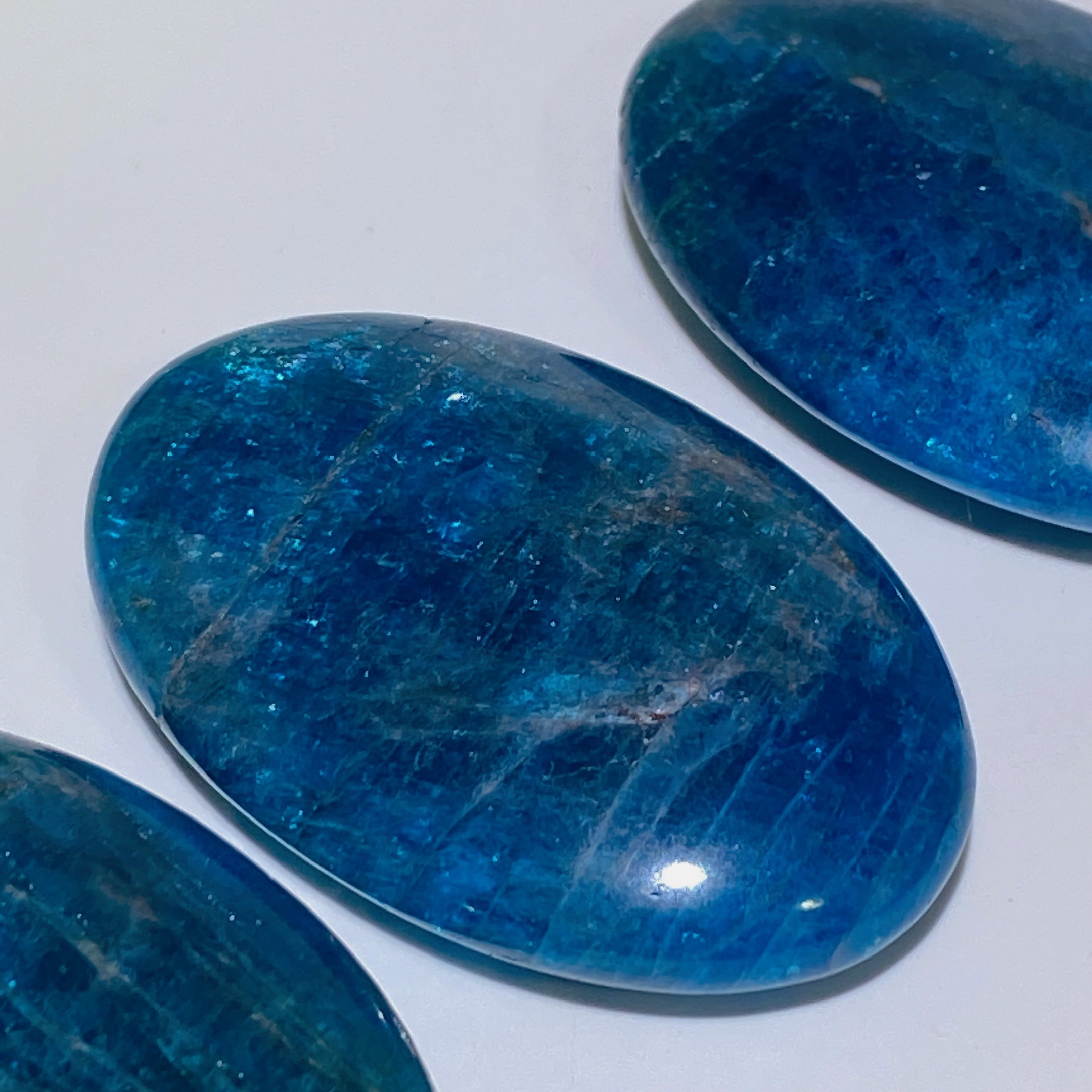 2.1" Blue Apatite Healing Palm Stone for Meditation