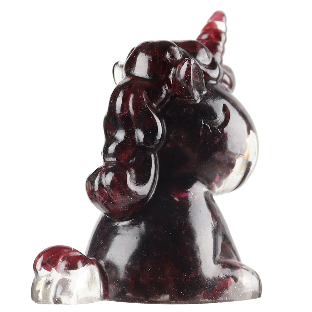 2.1" Garnet Resin Unicorn Figurine for Spiritual Energy