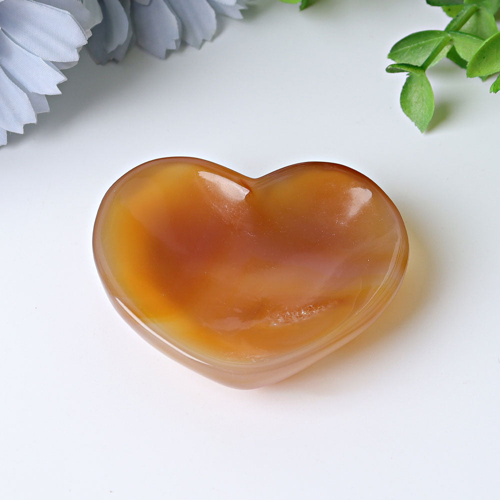2.1-inch Agate Heart Shaped Crystal Bowl