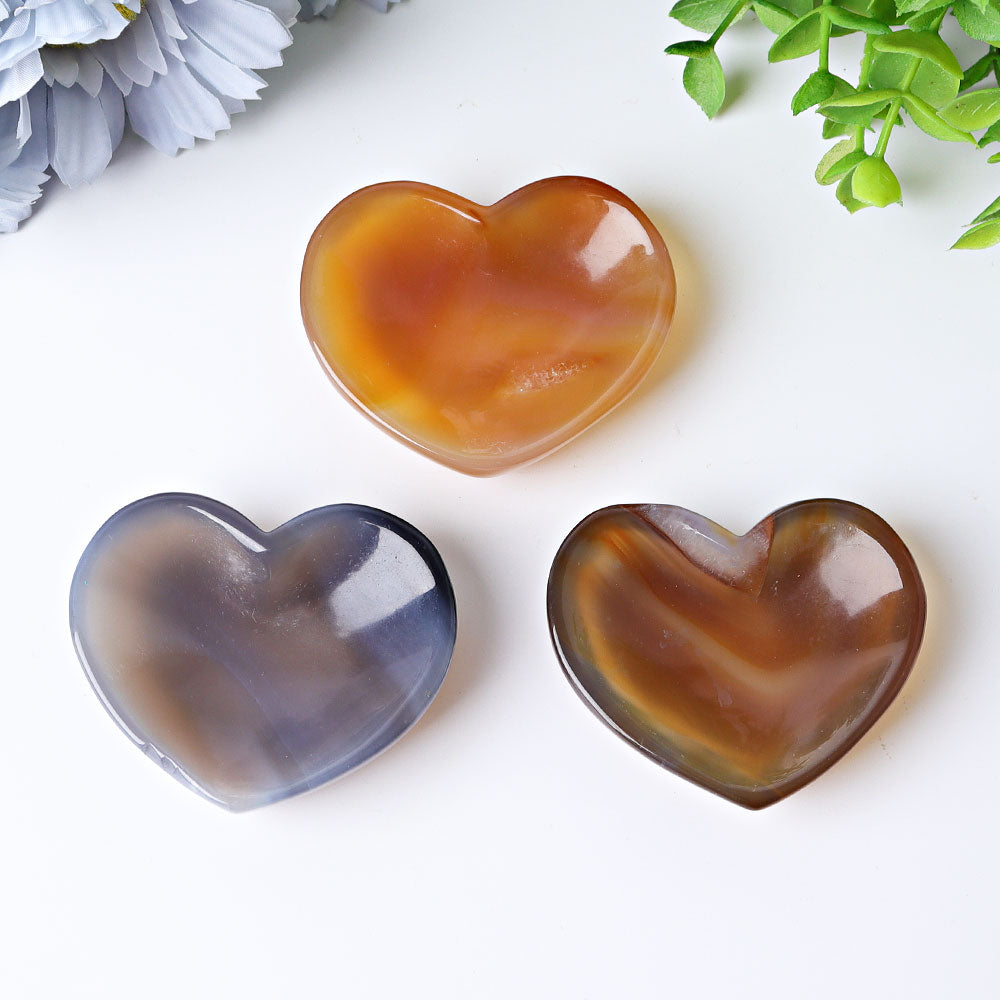 2.1-inch Agate Heart Shaped Crystal Bowl