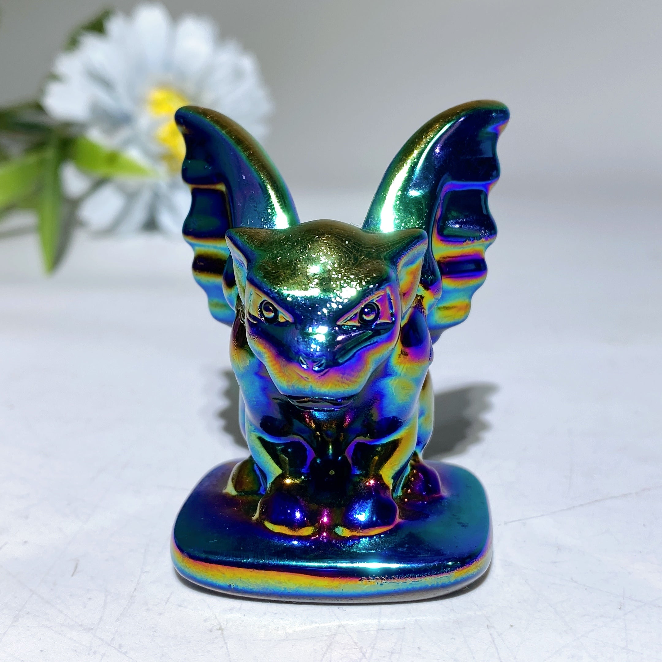 2.1 Inch Black Obsidian Crystal Gargoyle Figurine