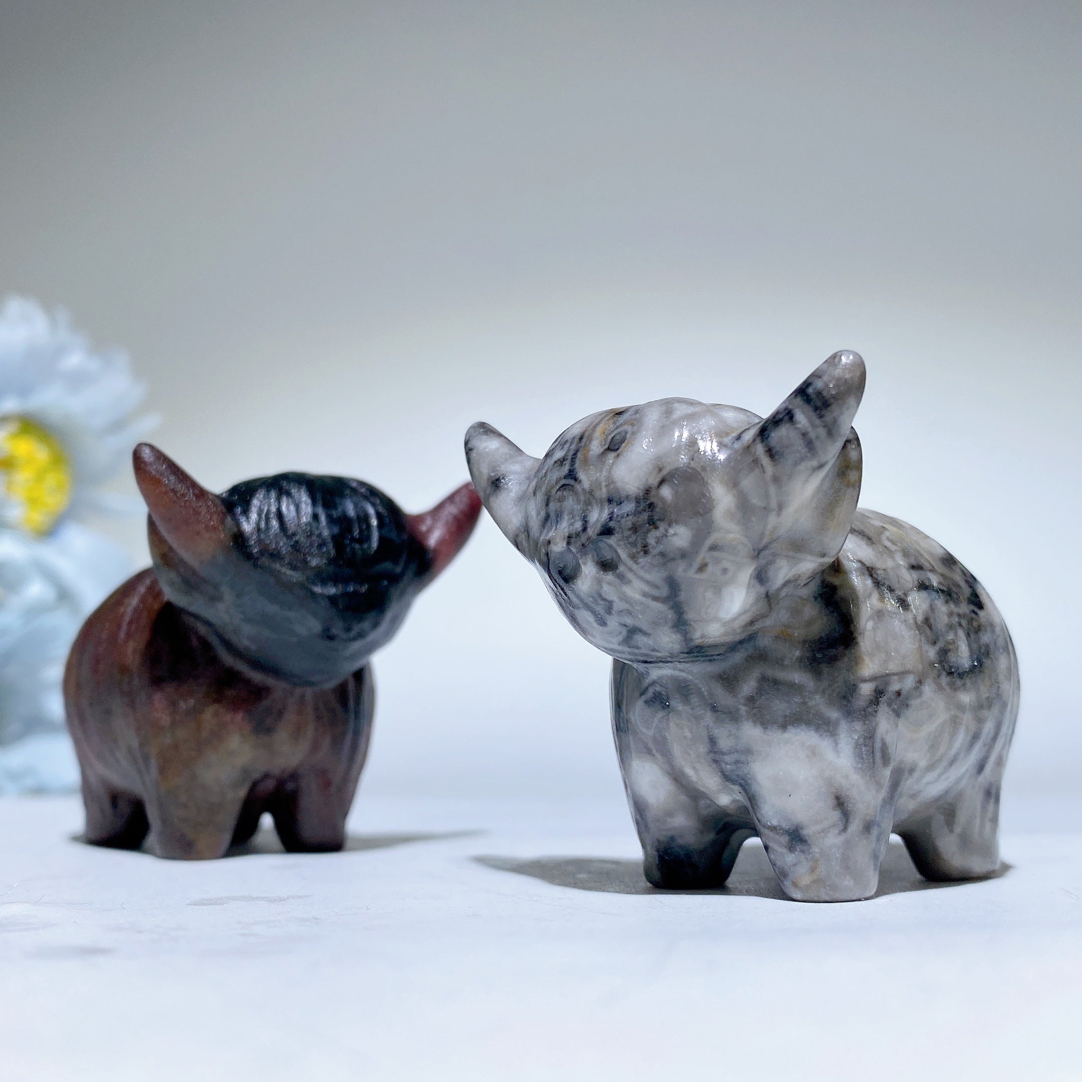 2.1 inch Mixed Crystal Highland Cattle Figurines Healing