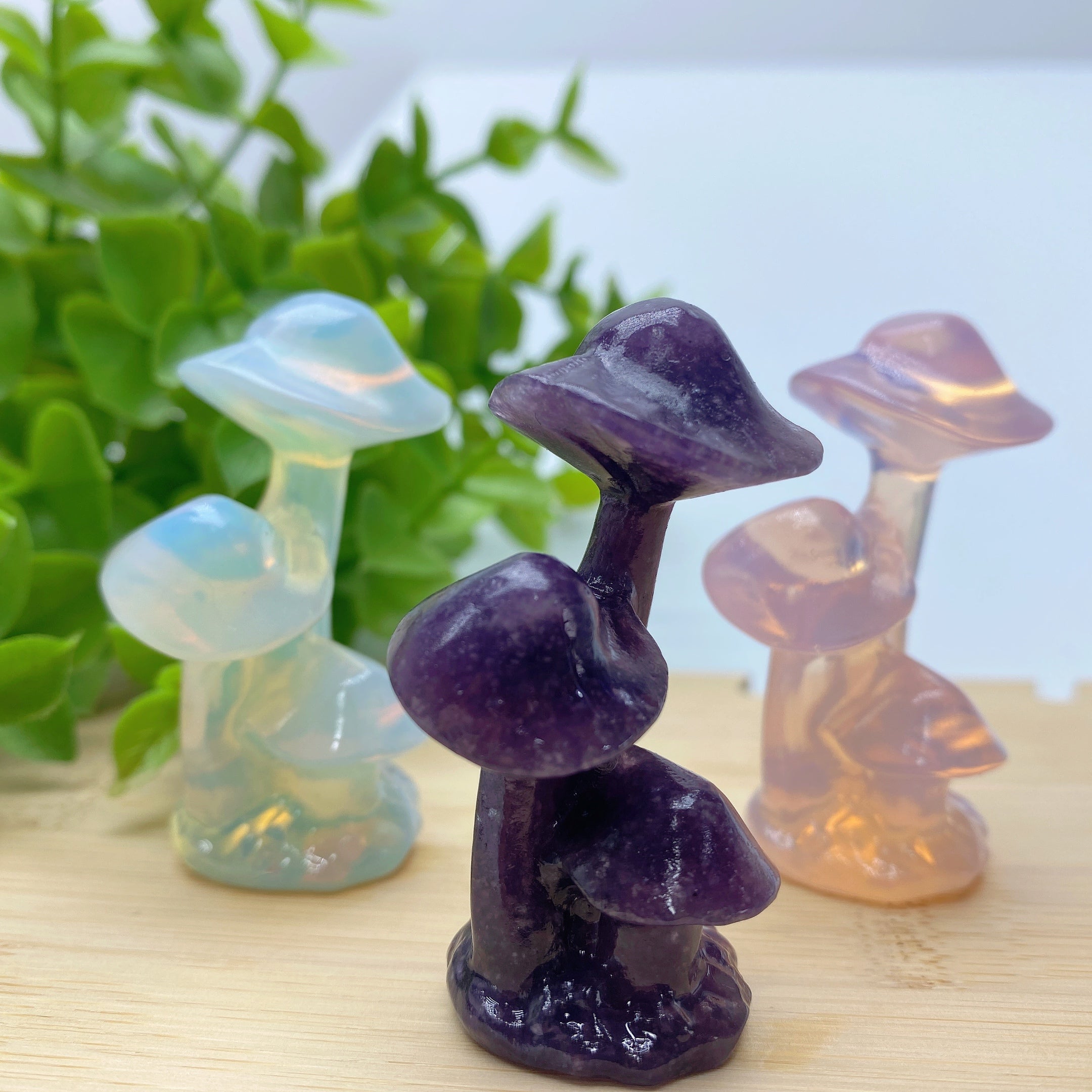 2.1 Inch Mixed Crystal Mushroom Carvings for Healing