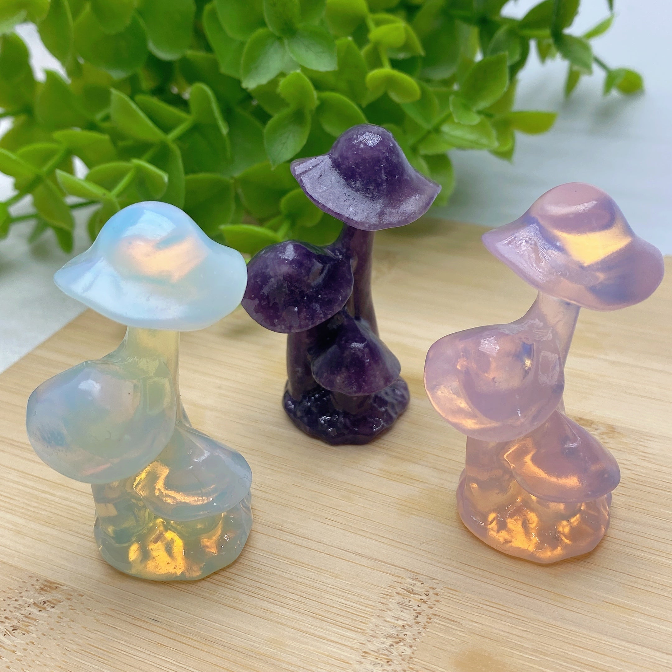 2.1 Inch Mixed Crystal Mushroom Carvings for Healing