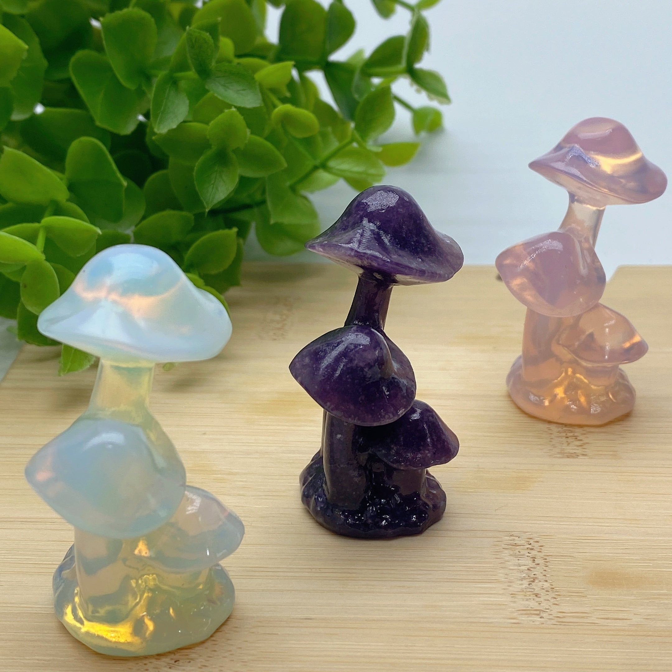 2.1 Inch Mixed Crystal Mushroom Carvings for Healing