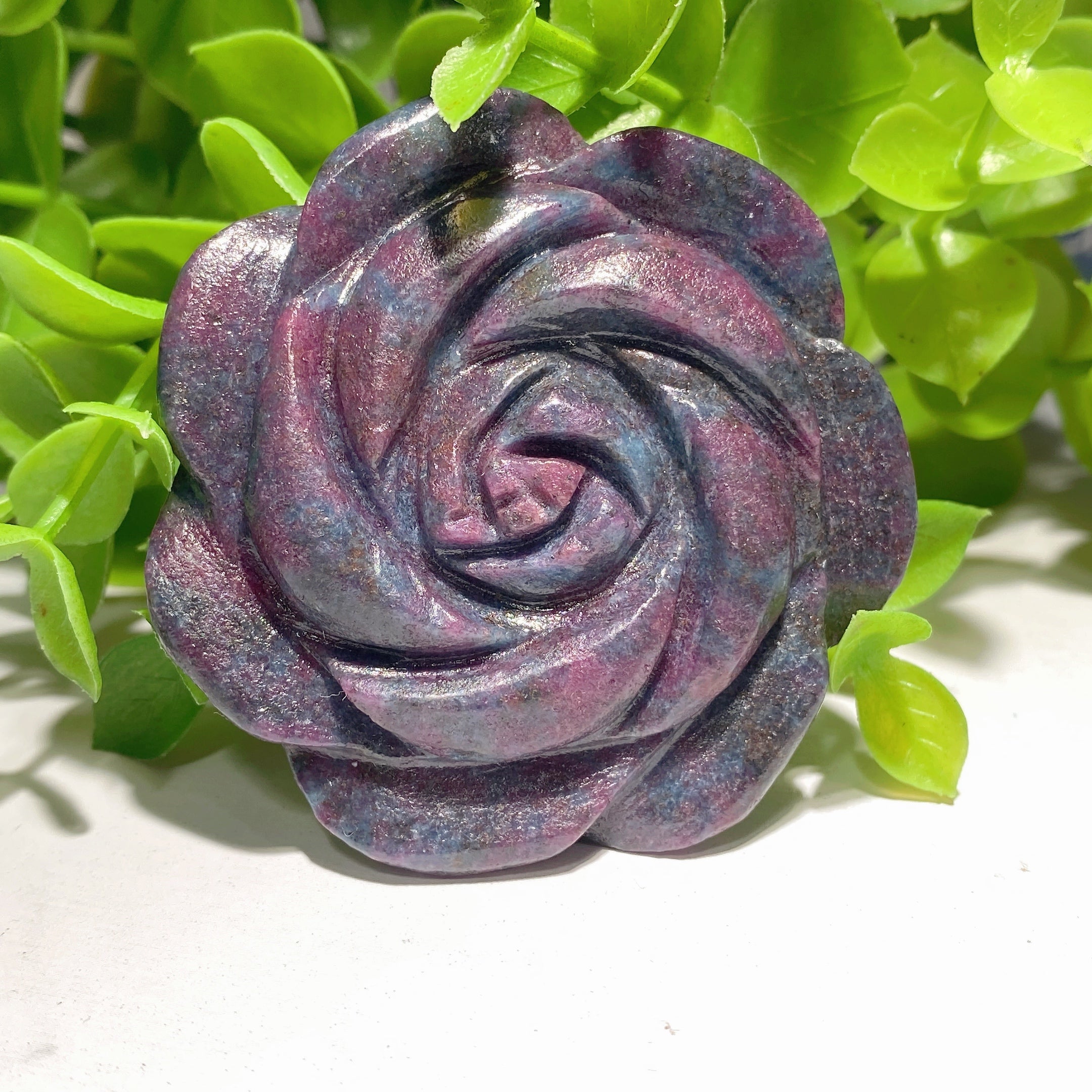 2.1 inch Ruby in Kyanite Flower Crystal Figurine