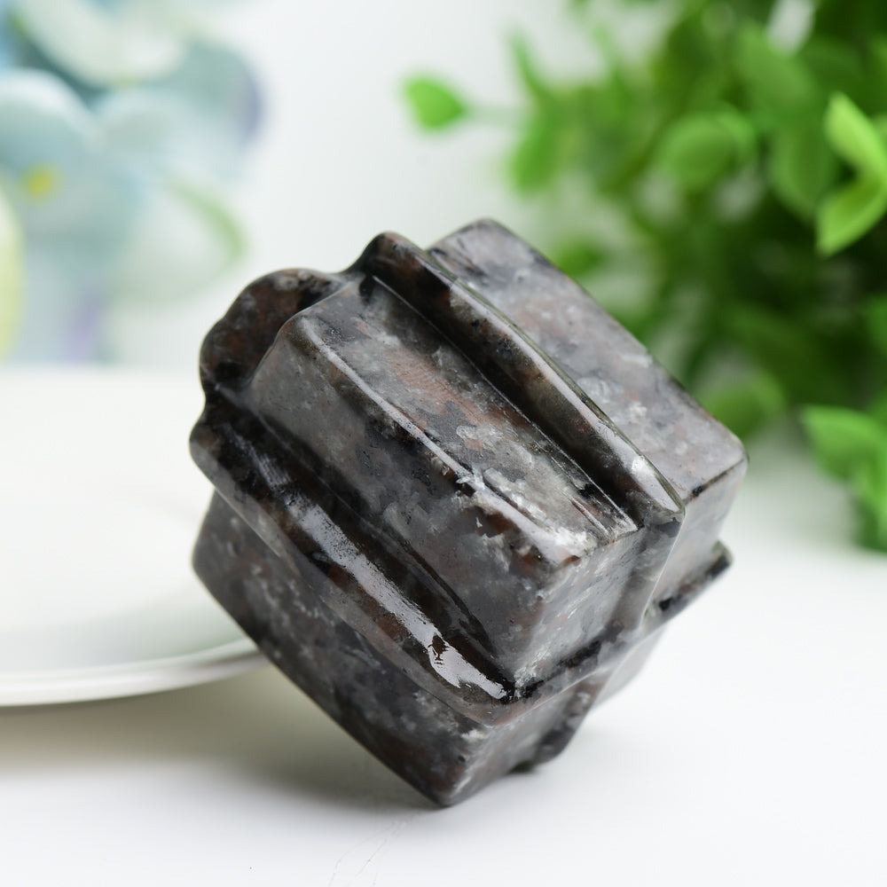 2.1 inch Yooperlite Labradorite Crystal Gift Box Carving