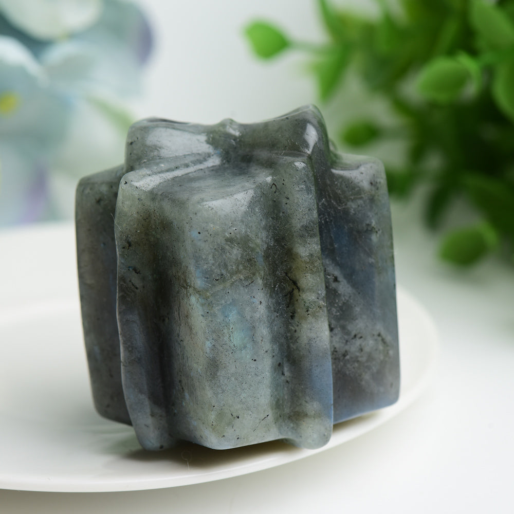 2.1 inch Yooperlite Labradorite Crystal Gift Box Carving