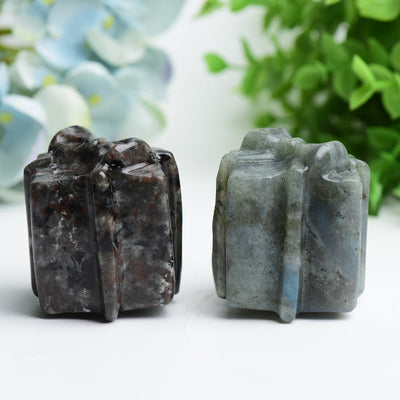 2.1 inch Yooperlite Labradorite Crystal Gift Box Carving