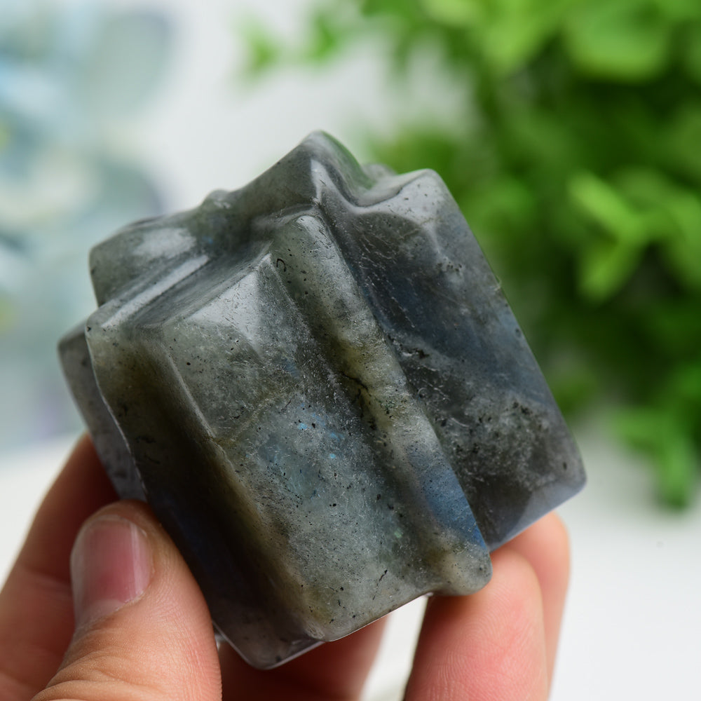 2.1 inch Yooperlite Labradorite Crystal Gift Box Carving