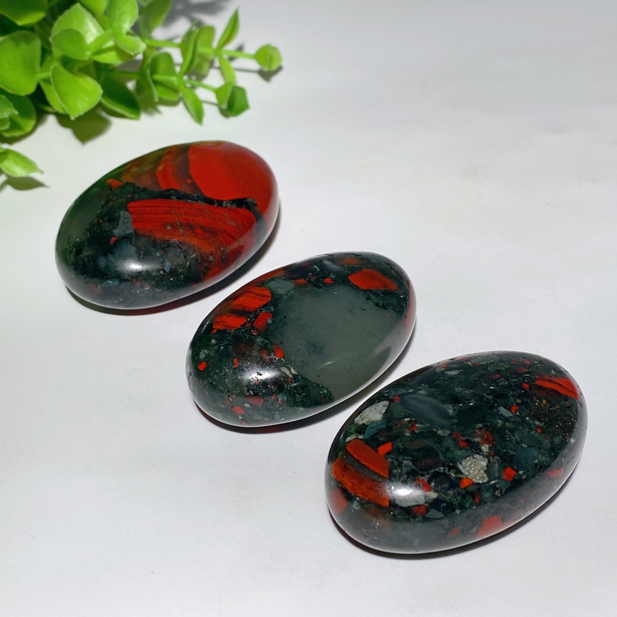 2.2-2.5 Inch Africa Blood Stone Healing Palm Stone