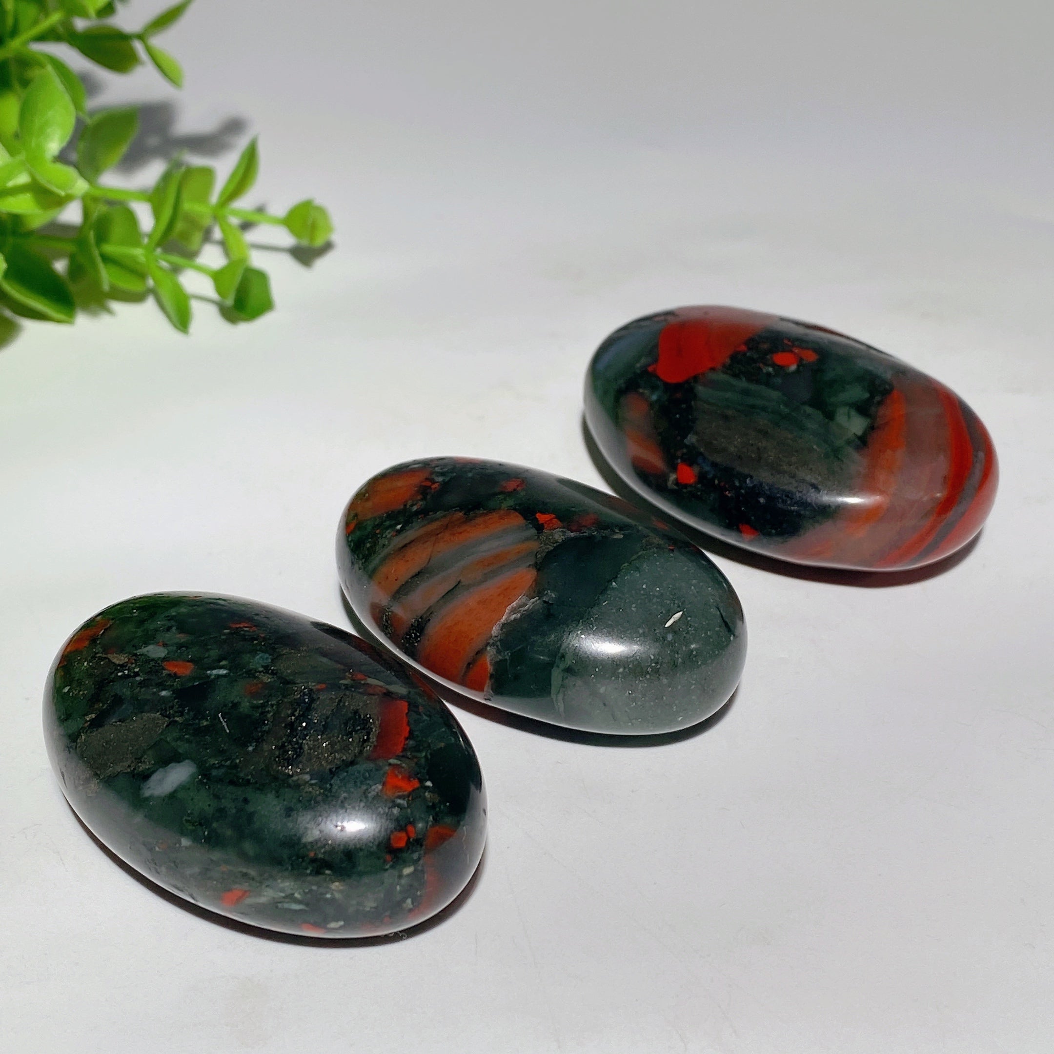 2.2-2.5 Inch Africa Blood Stone Healing Palm Stone