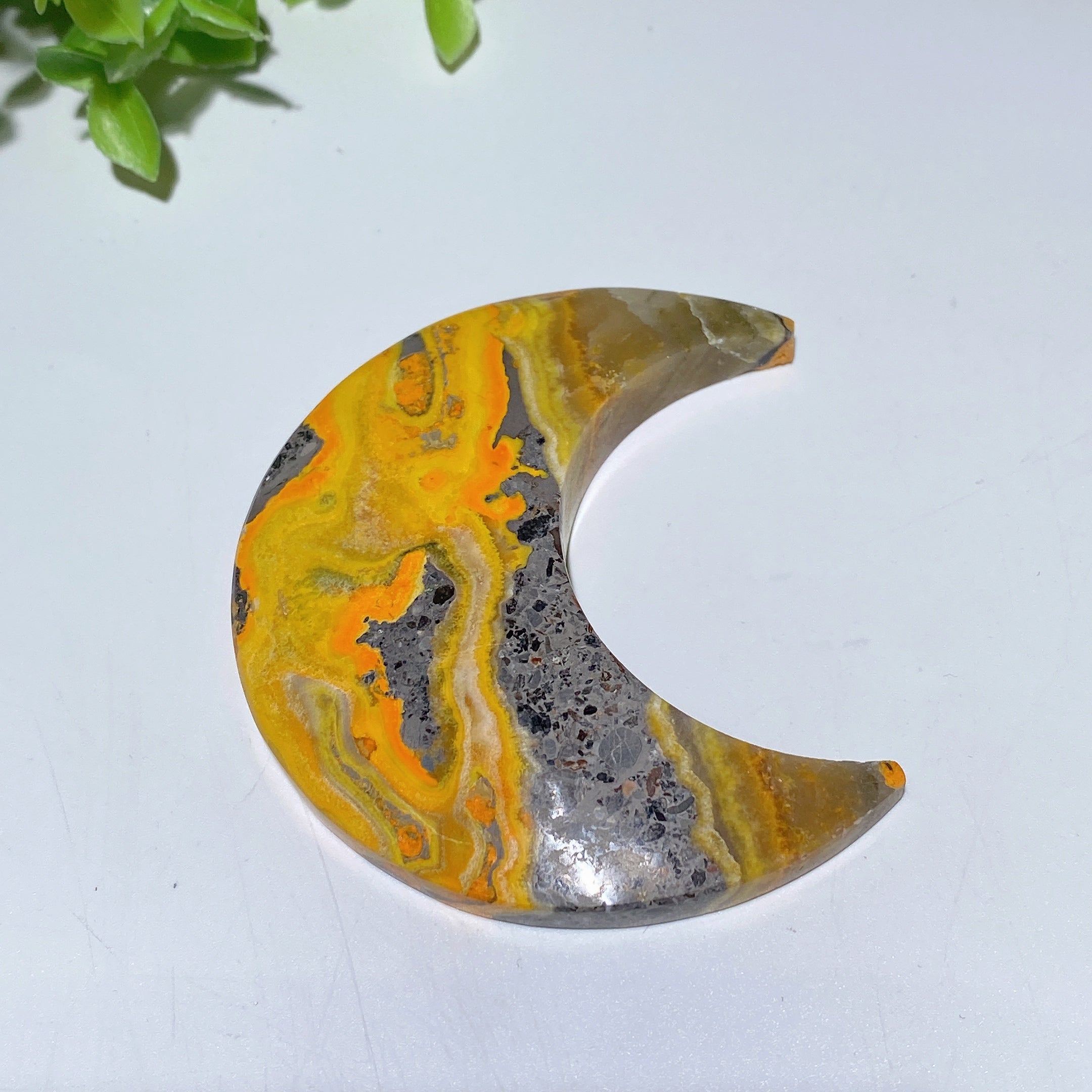 2.2-2.8" Bumblebee Jasper Star and Moon Crystal Carvings