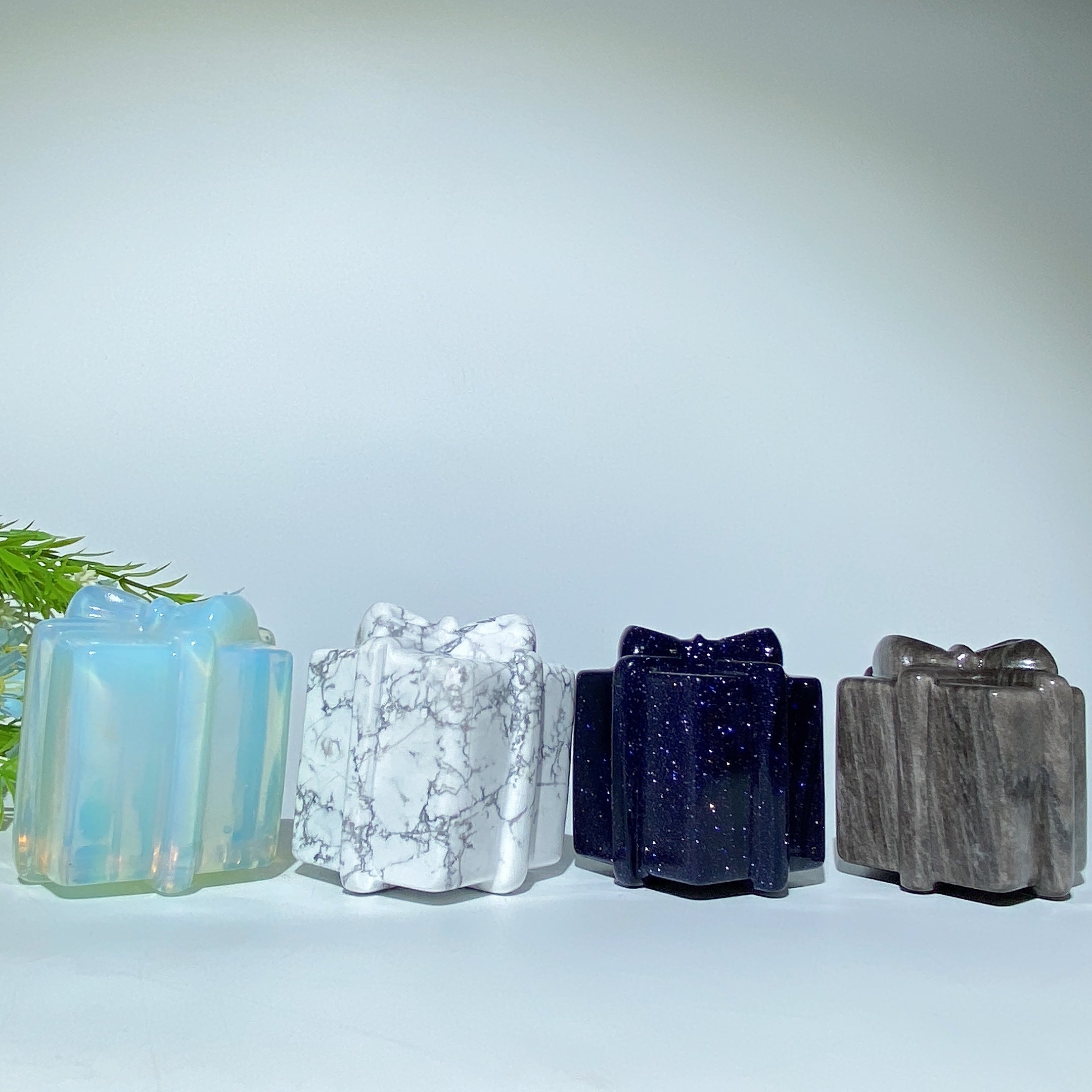 2-2.2 inch Mixed Crystal Carved Gift Box for Healing