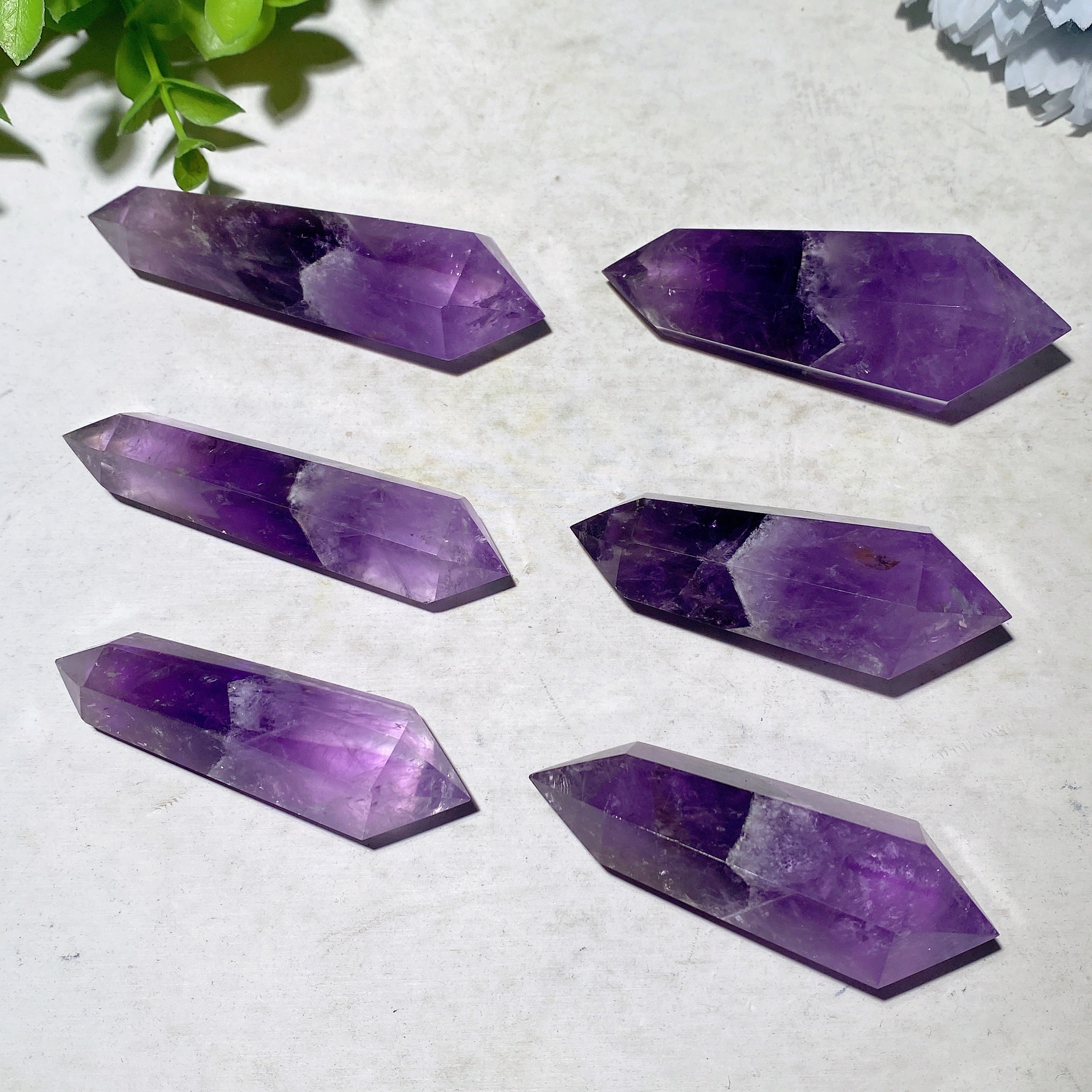 2-2.4" Amethyst Double Terminated Crystal Points for Healing