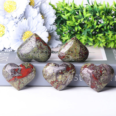 2-2.5 in Dragon Blood Stone Heart Crystal for Healing