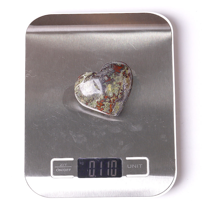 2-2.5 in Dragon Blood Stone Heart Crystal for Healing
