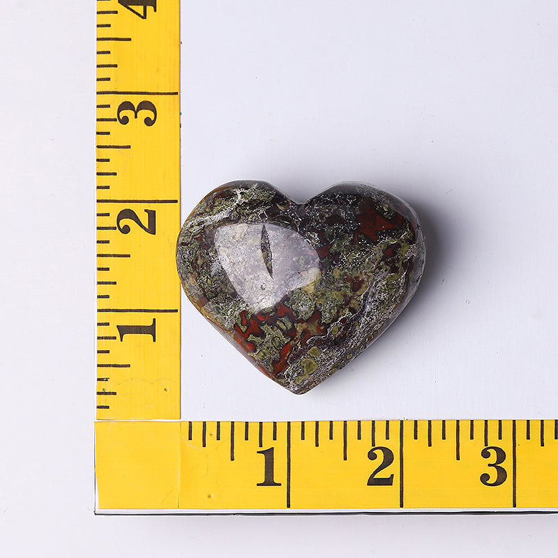 2-2.5 in Dragon Blood Stone Heart Crystal for Healing