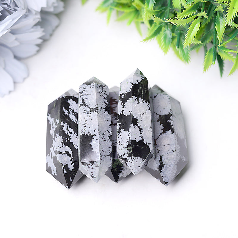 2-2.5 inch Snowflake Obsidian Double Terminated Point