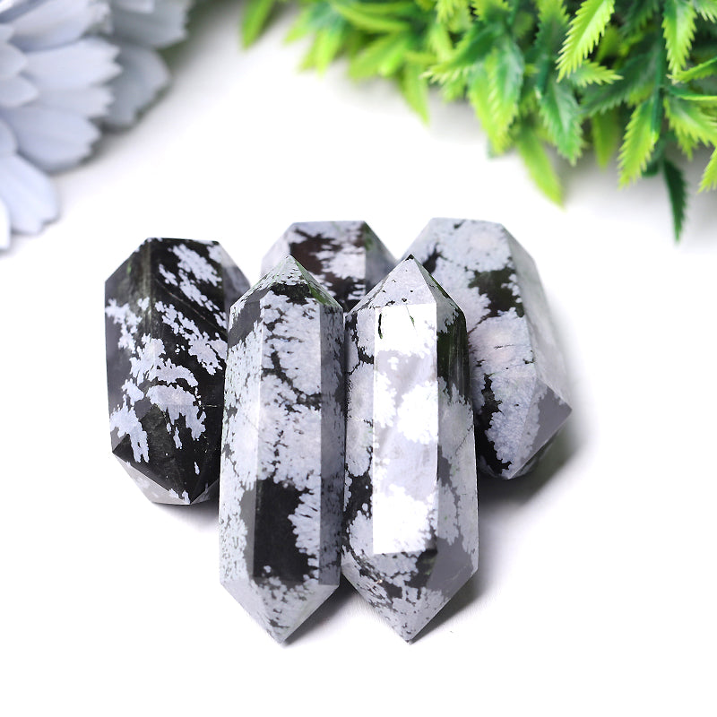 2-2.5 inch Snowflake Obsidian Double Terminated Point