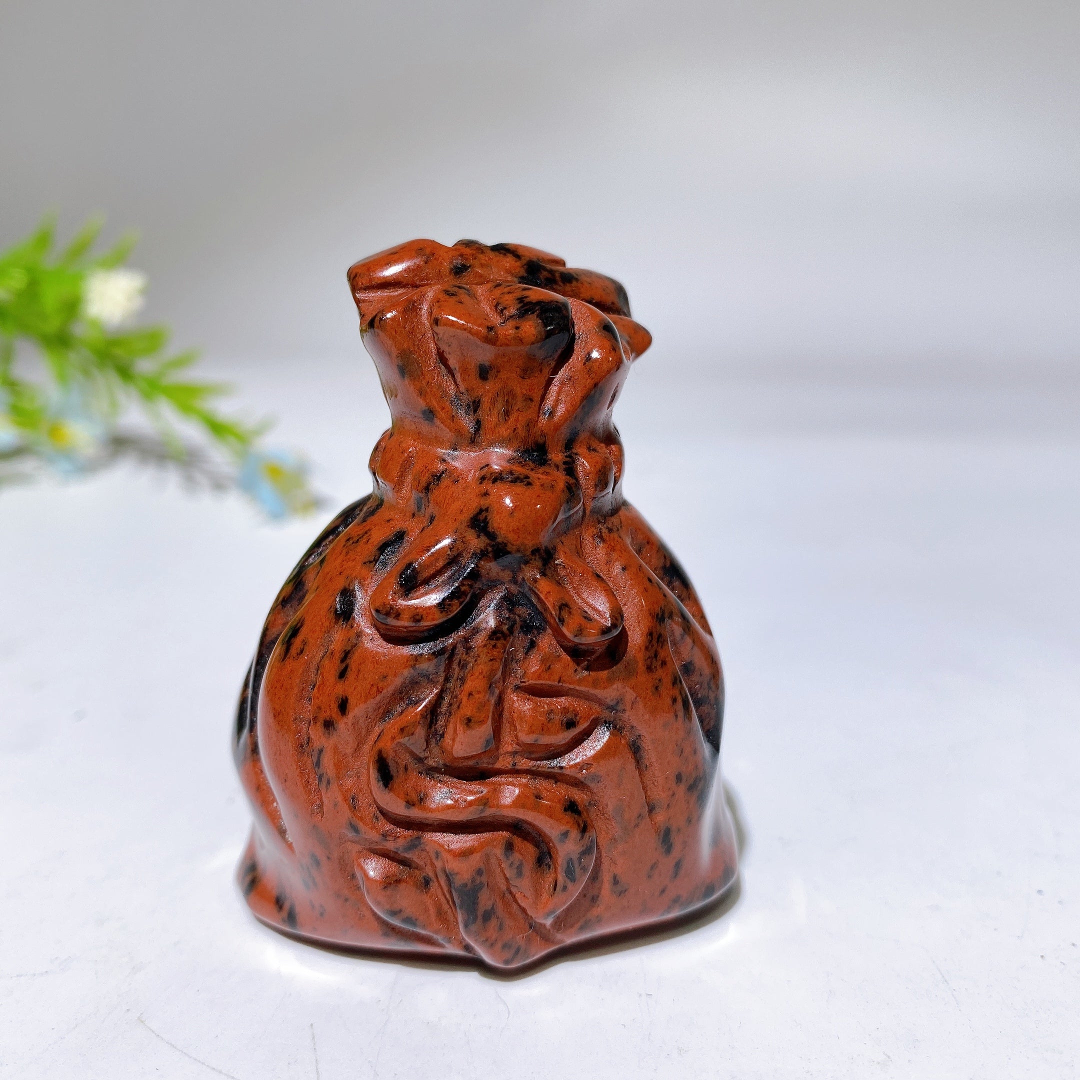 2.2" Carved Crystal Money Bag Figurine for Prosperity