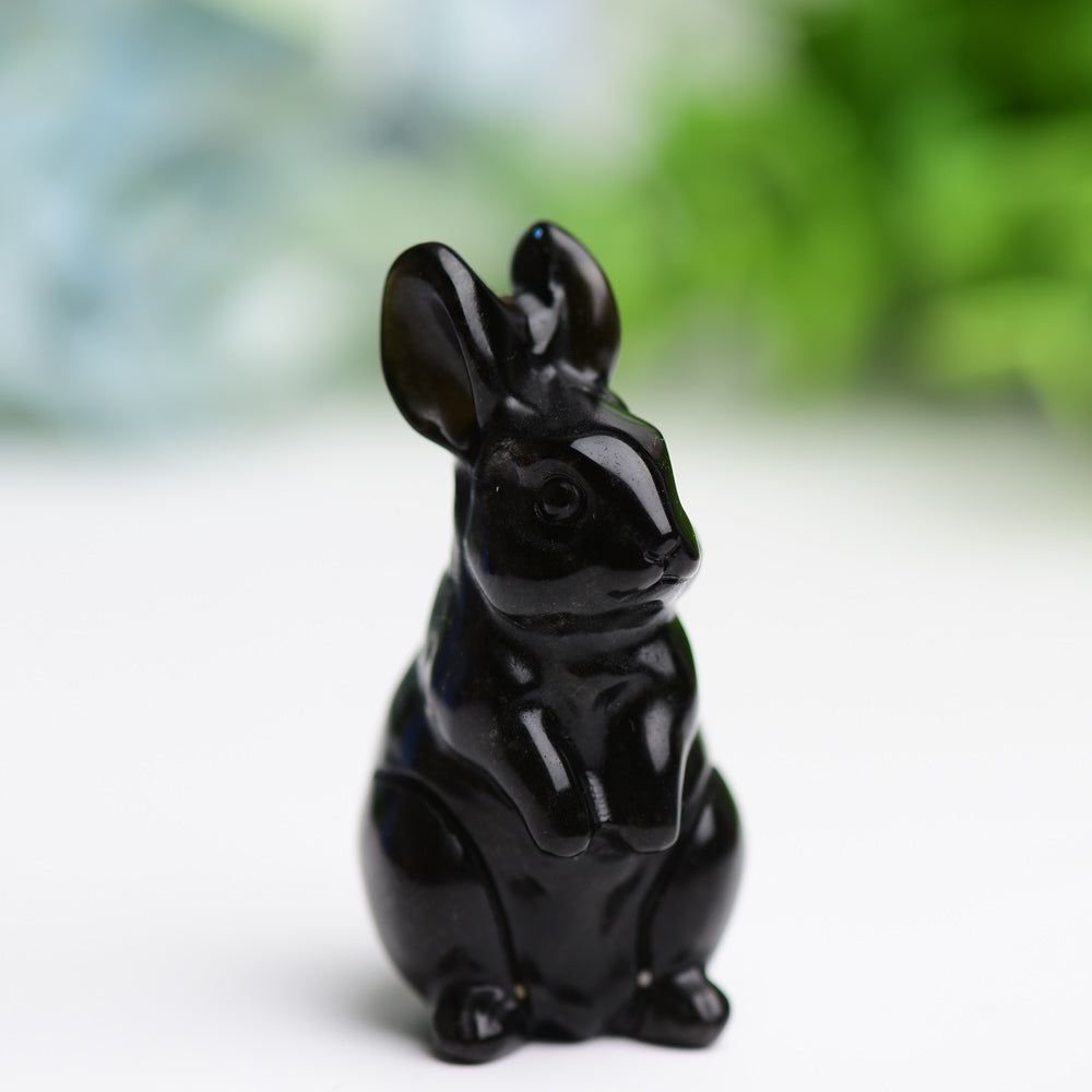 2.2" Crystal Rabbit Carving Figurine for Prosperity