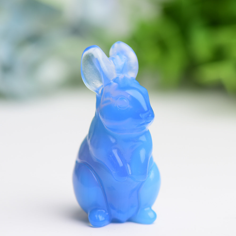 2.2" Crystal Rabbit Carving Figurine for Prosperity