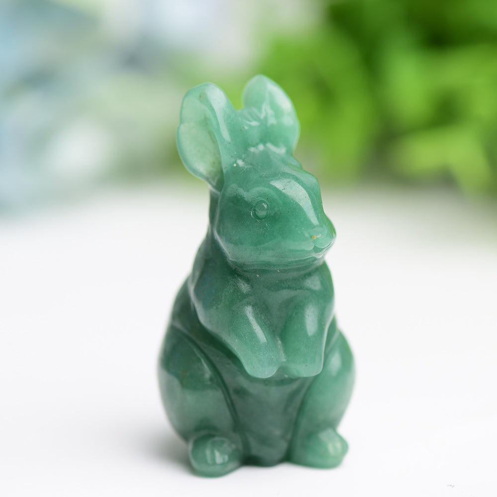 2.2" Crystal Rabbit Carving Figurine for Prosperity