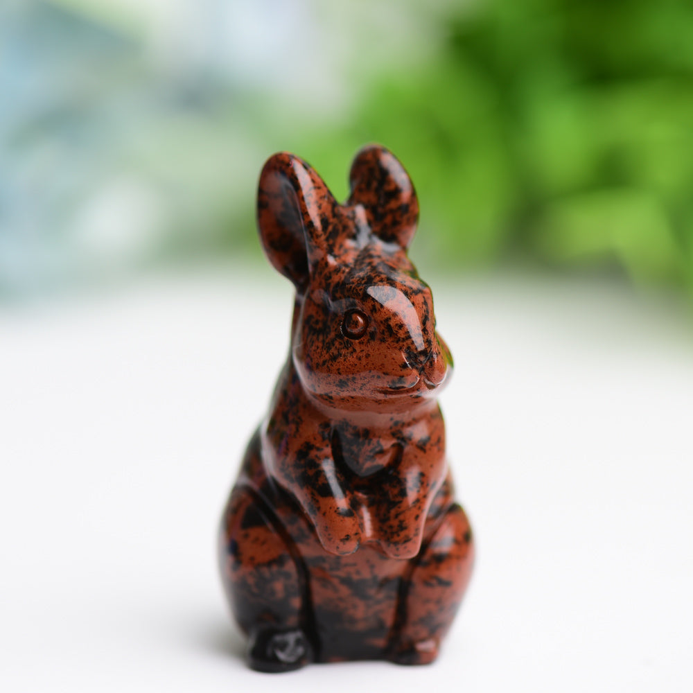 2.2" Crystal Rabbit Carving Figurine for Prosperity