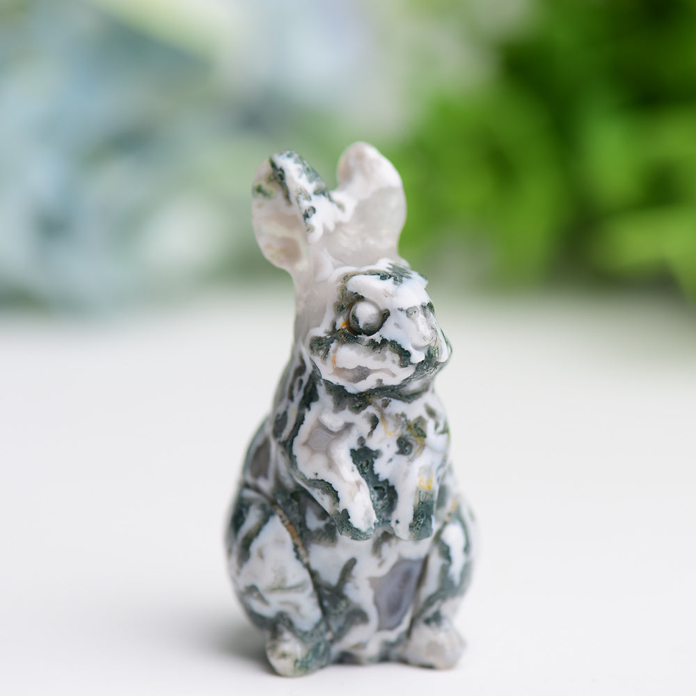 2.2" Crystal Rabbit Carving Figurine for Prosperity