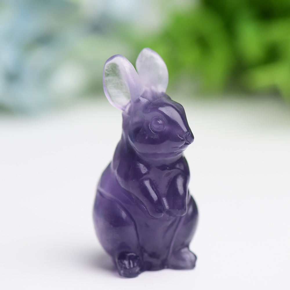 2.2" Crystal Rabbit Carving Figurine for Prosperity