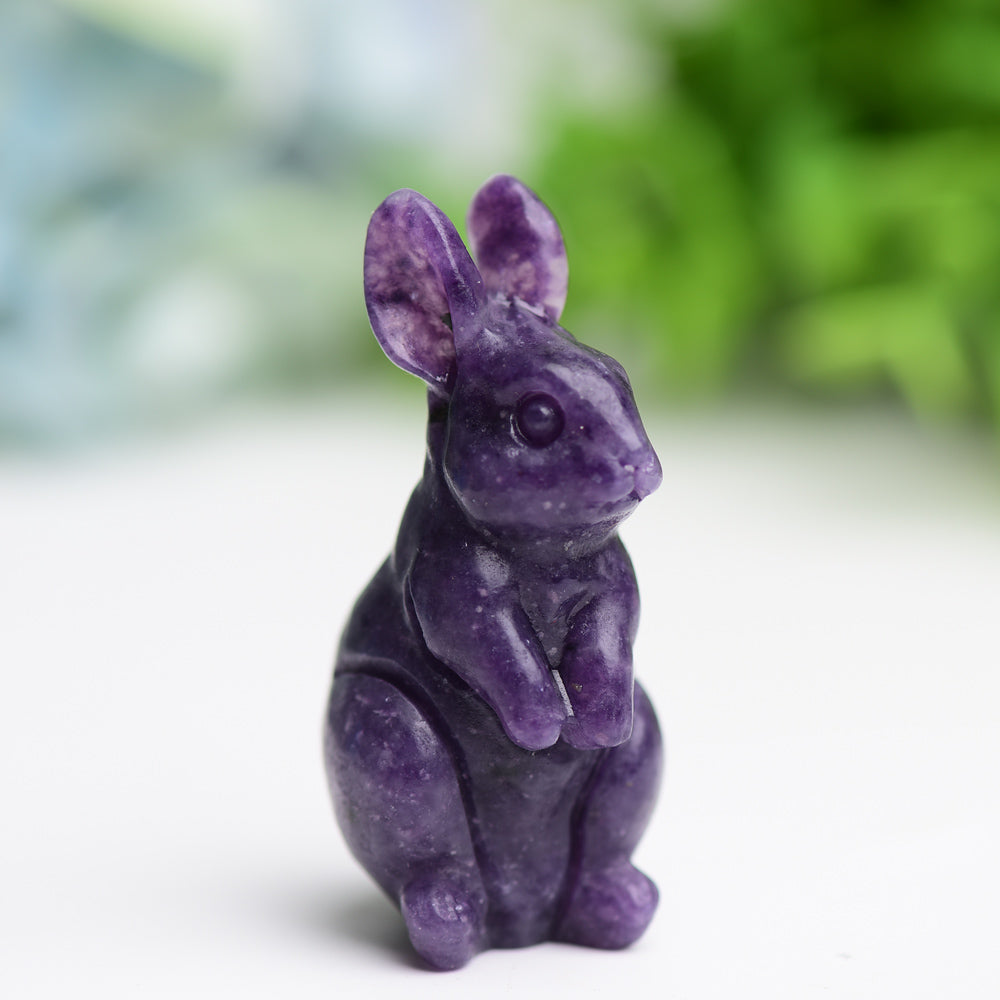 2.2" Crystal Rabbit Carving Figurine for Prosperity
