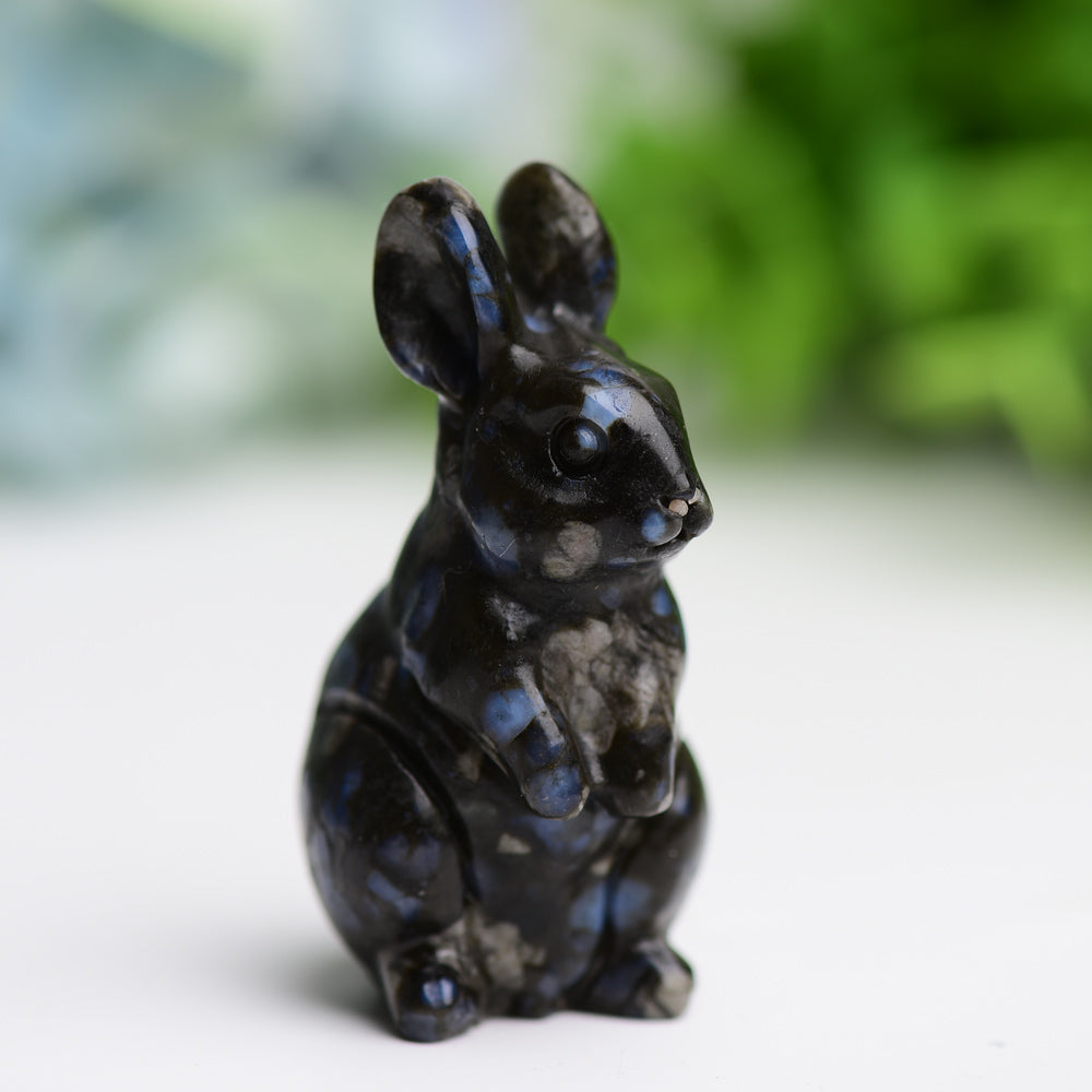 2.2" Crystal Rabbit Carving Figurine for Prosperity