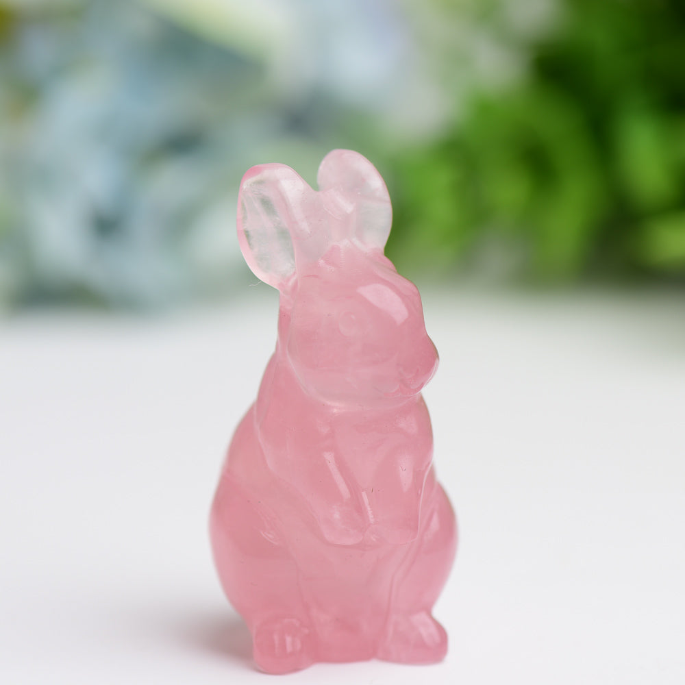 2.2" Crystal Rabbit Carving Figurine for Prosperity
