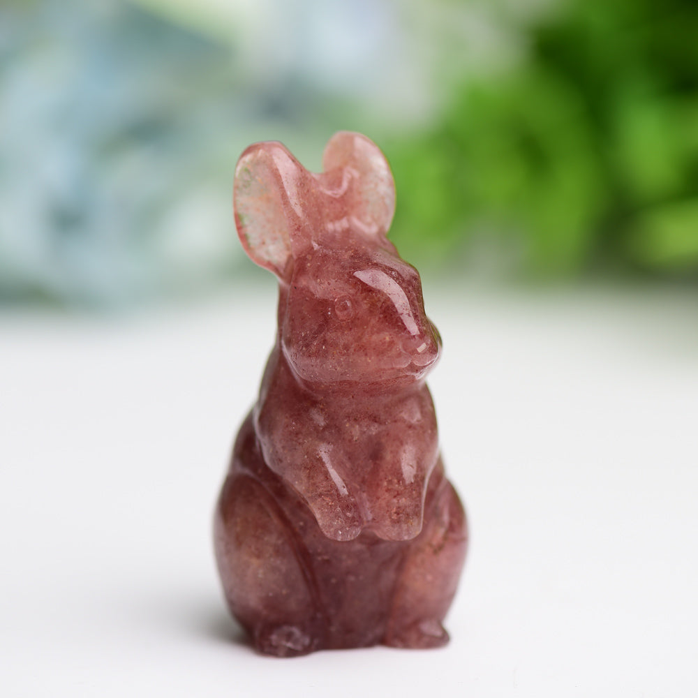 2.2" Crystal Rabbit Carving Figurine for Prosperity
