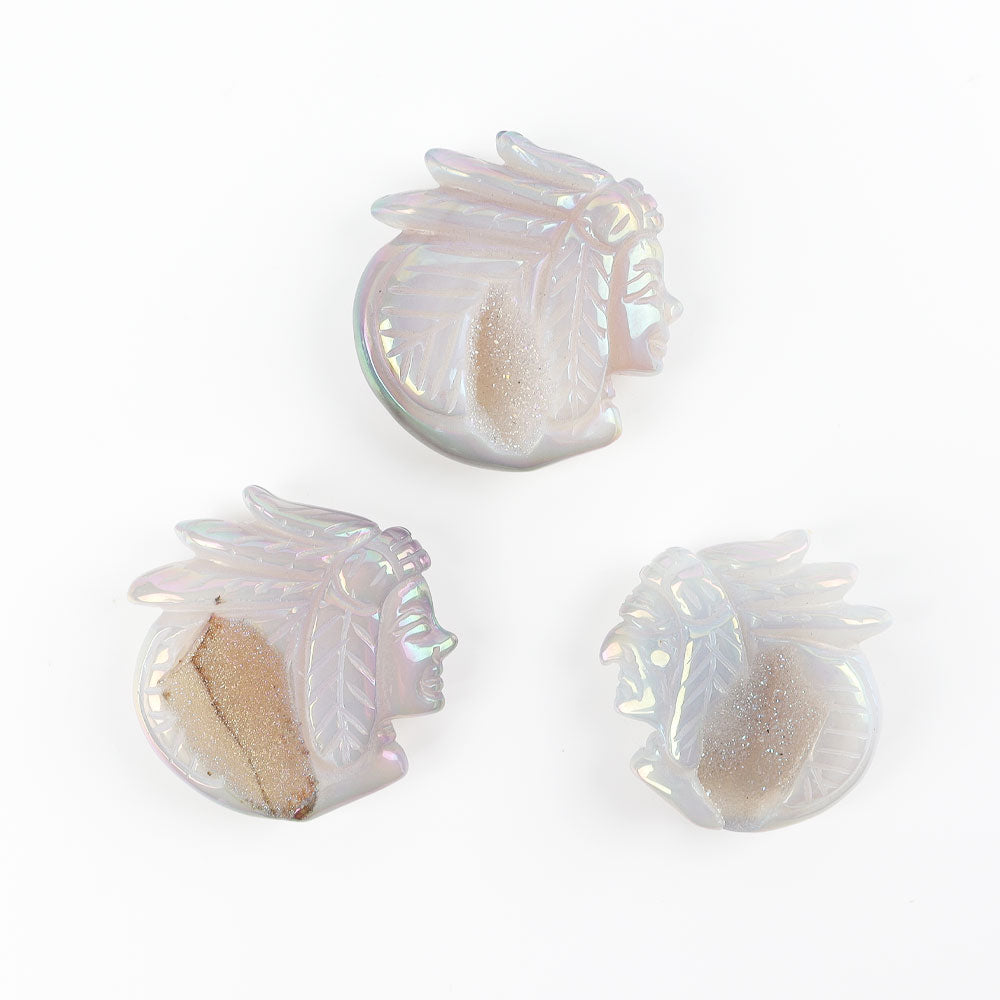 2.2 Inch Aura Angel Druzy Agate Crystal Figurine