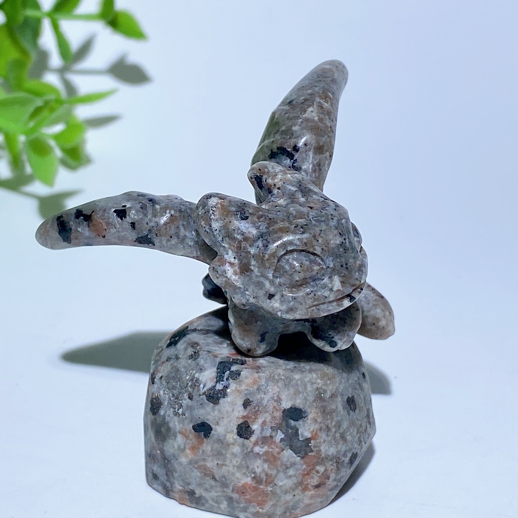 2.2 Inch Black Obsidian Opalite Yooperlite Crystal Dragon Carving