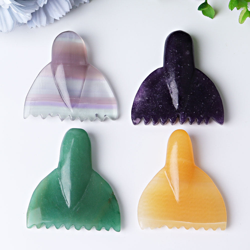 2.2-inch Crystal Fish Tail Carvings