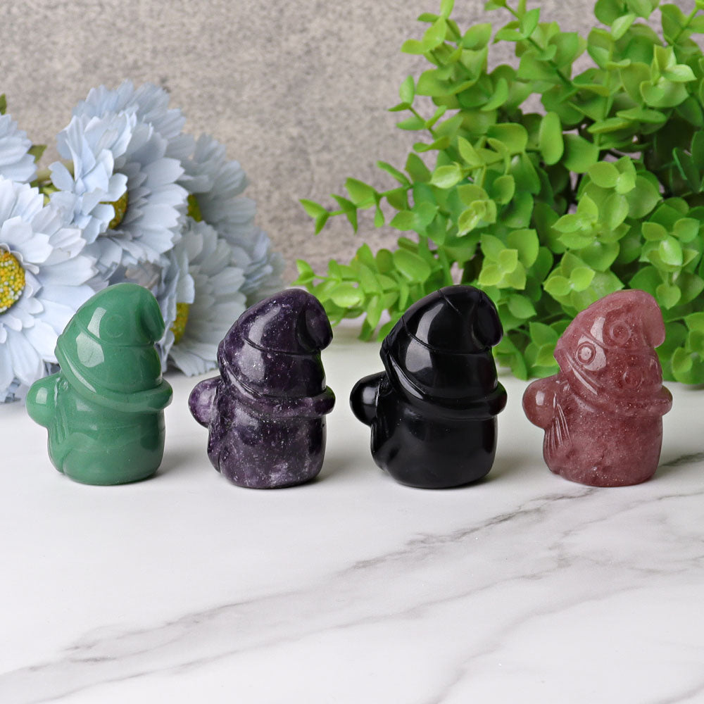 2.2 Inch Crystal Gnome Figurines in Aventurine & Quartz