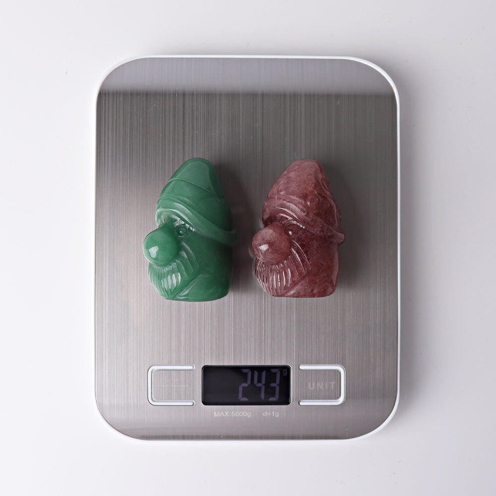 2.2 Inch Crystal Gnome Figurines in Aventurine & Quartz