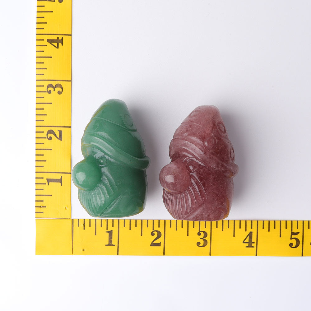 2.2 Inch Crystal Gnome Figurines in Aventurine & Quartz