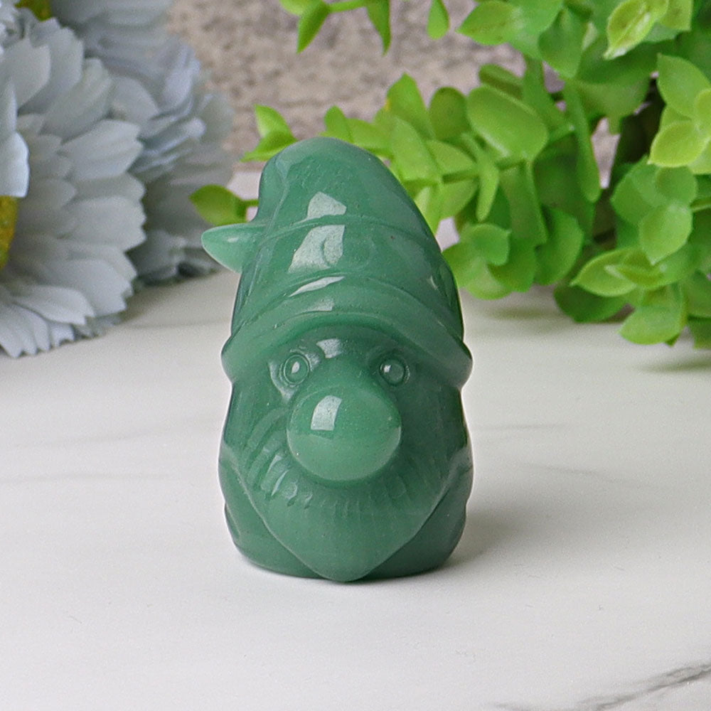 2.2 Inch Crystal Gnome Figurines in Aventurine & Quartz