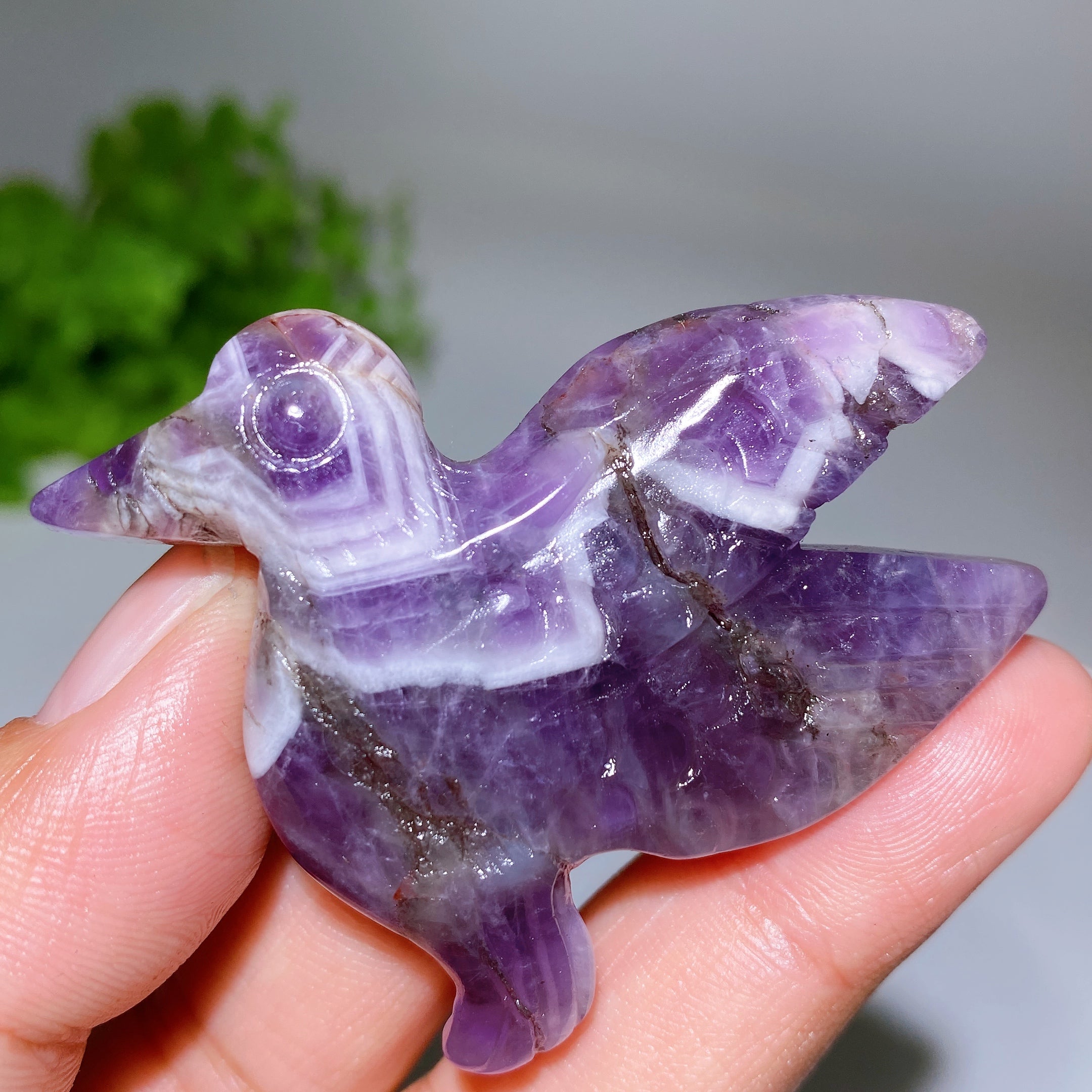 2.2 inch Crystal Hummingbird Healing Carving