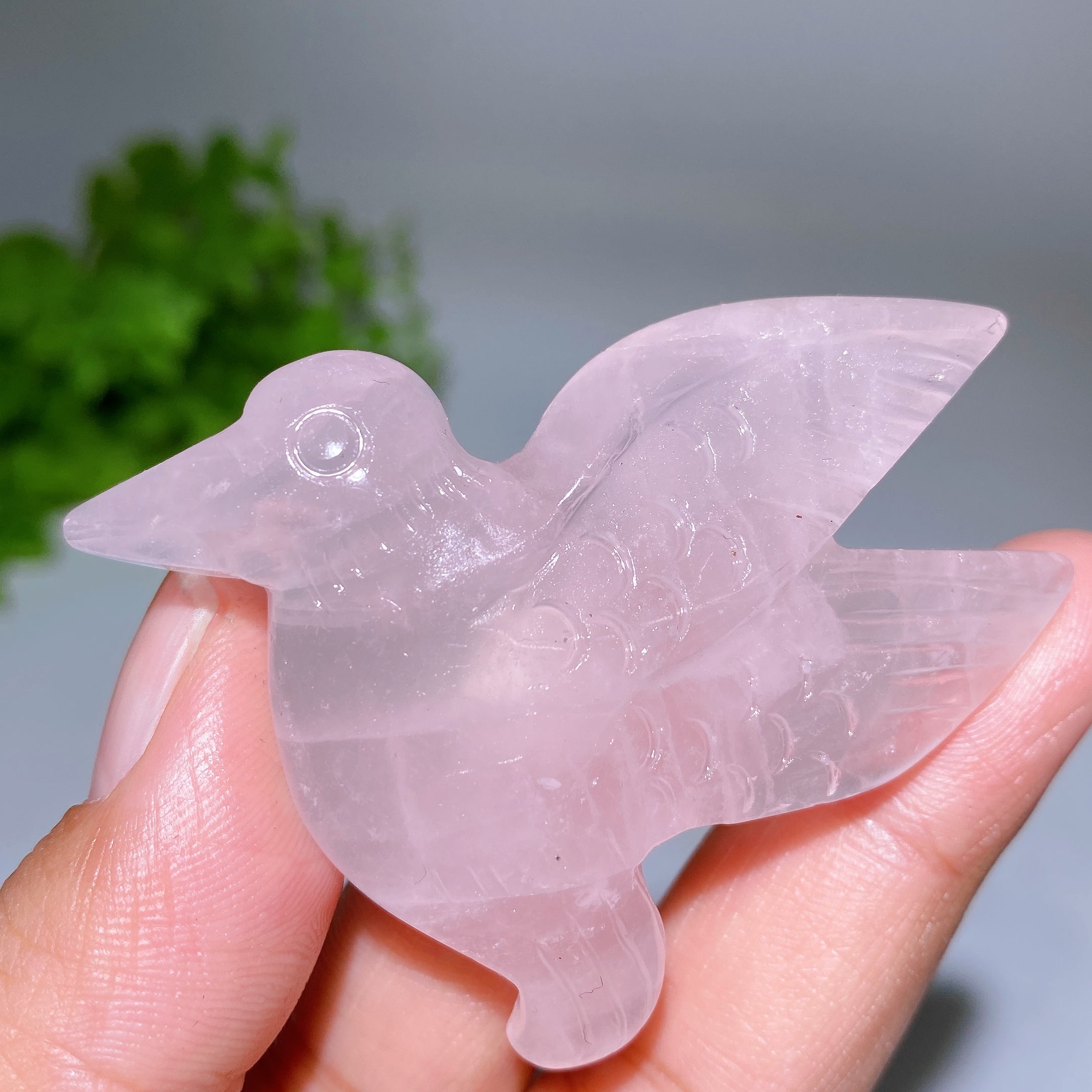 2.2 inch Crystal Hummingbird Healing Carving