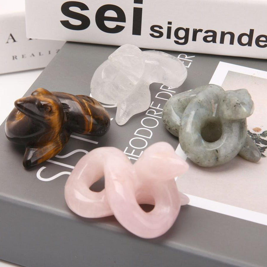 2.2 inch Hand Carved Crystal Snake Figurine for Healing