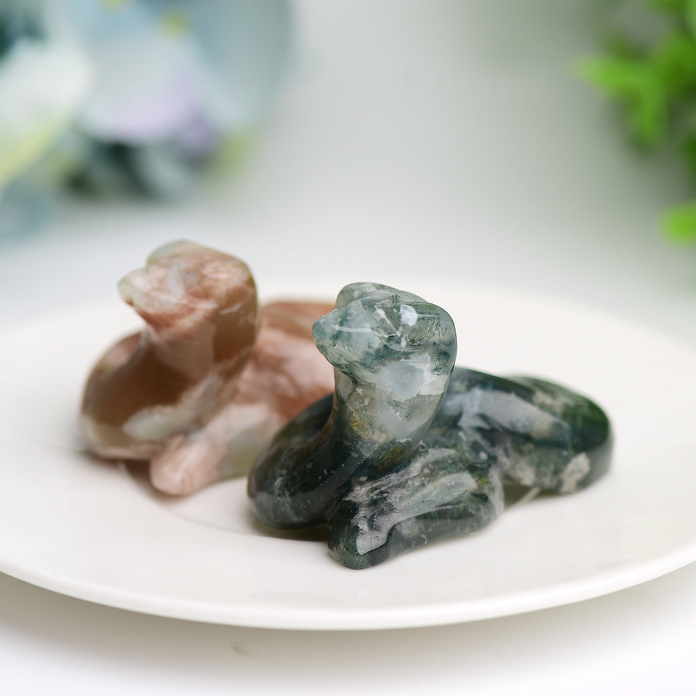 2.2 inch Hand Carved Crystal Snake Figurine for Healing