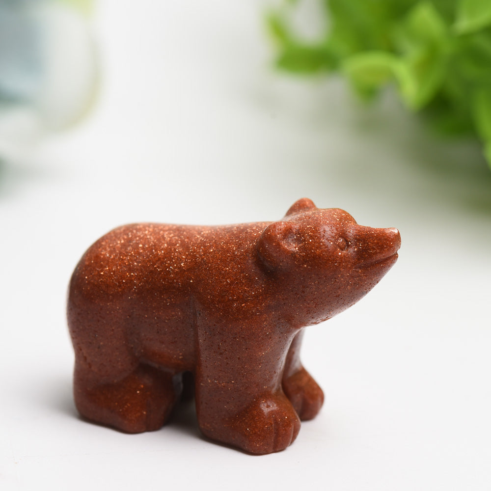 2.2 inch Mixed Crystal Bear Figurine for Healing, Collecting & Decor